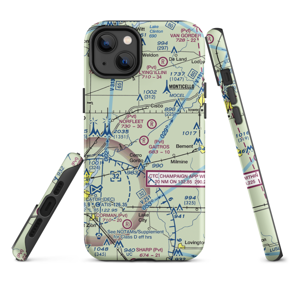 Gaitros STOL Airport (88IL) VFR Sectional  Tough iPhone Case iPhone 14 Plus model shown