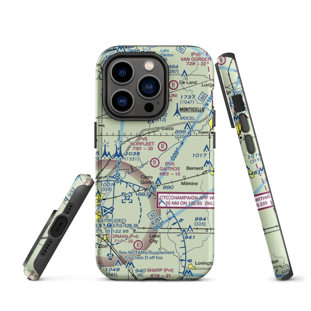 Gaitros STOL Airport (88IL) VFR Sectional  Tough iPhone Case iPhone 14 Pro model shown