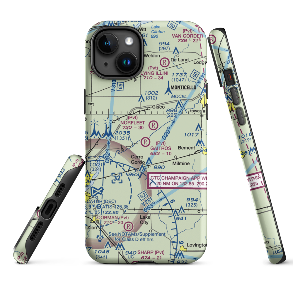 Gaitros STOL Airport (88IL) VFR Sectional  Tough iPhone Case iPhone 15 Plus model shown