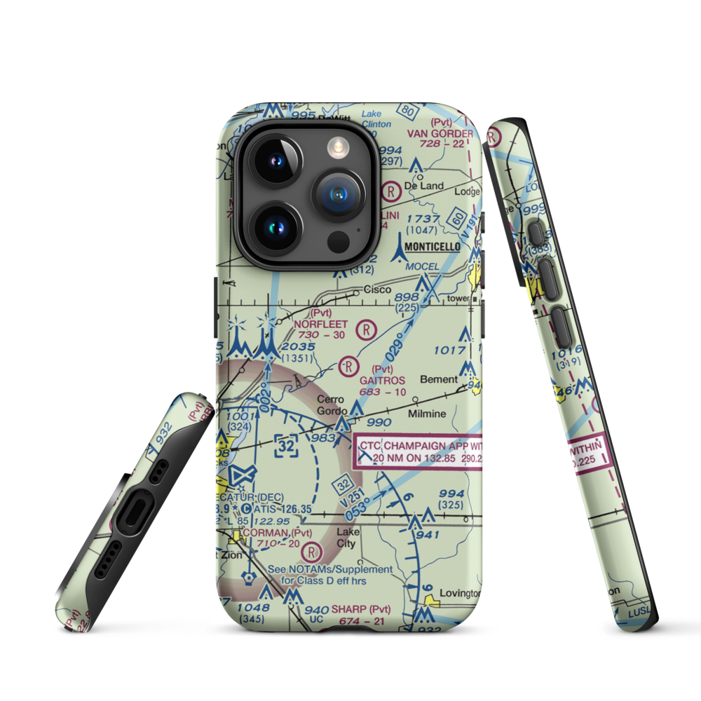 Gaitros STOL Airport (88IL) VFR Sectional  Tough iPhone Case iPhone 15 Pro model shown
