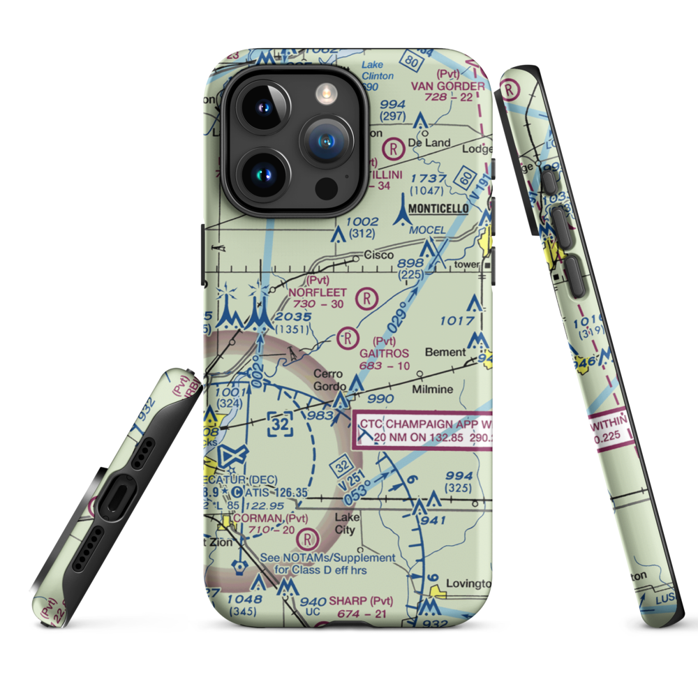 Gaitros STOL Airport (88IL) VFR Sectional  Tough iPhone Case iPhone 15 Pro Max model shown
