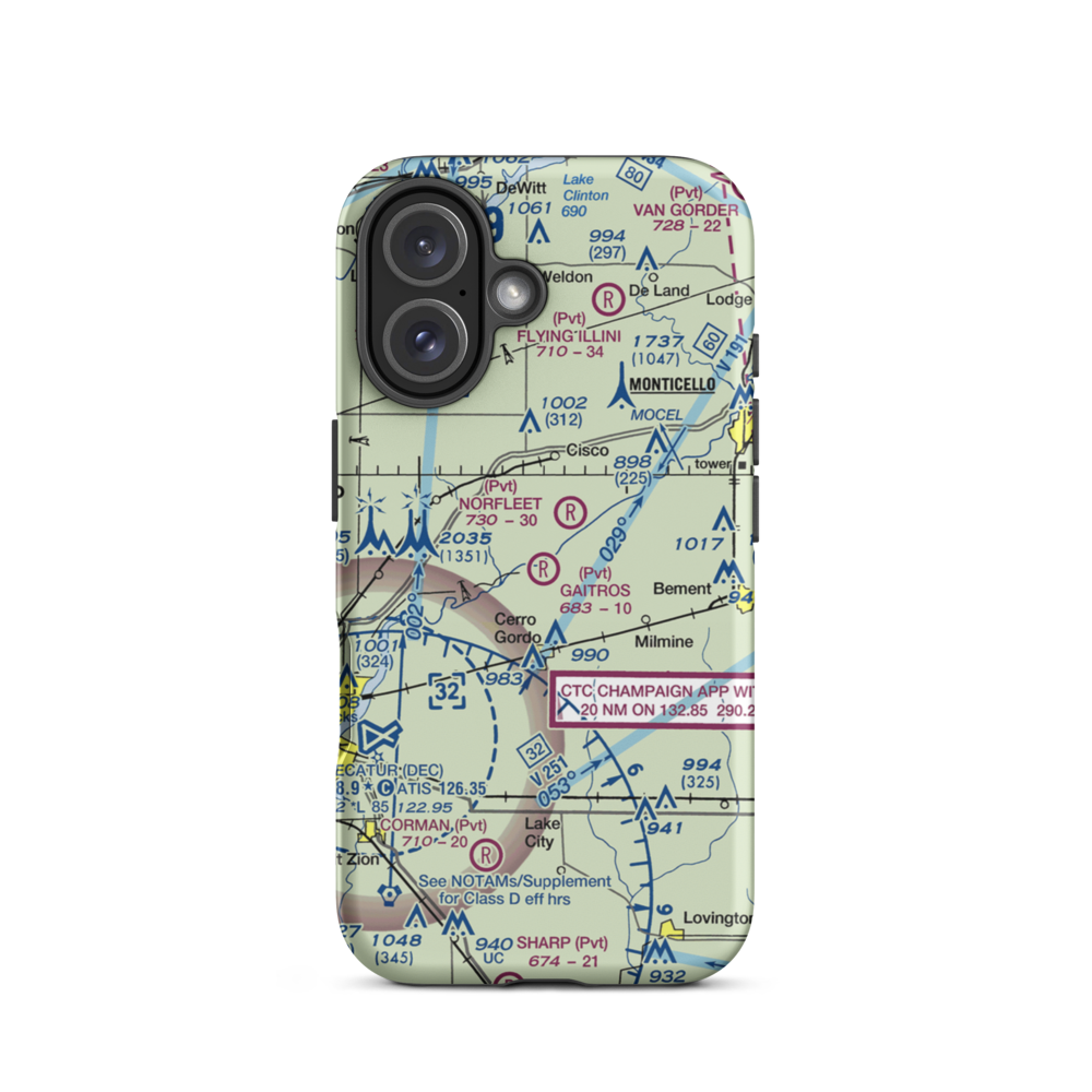 Gaitros STOL Airport (88IL) VFR Sectional  Tough iPhone Case iPhone 16 model shown