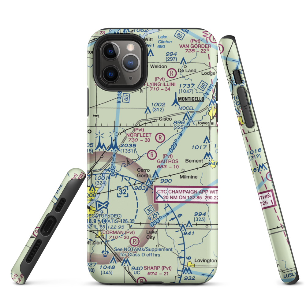 Gaitros STOL Airport (88IL) VFR Sectional  Tough iPhone Case iPhone 11 Pro Max model shown