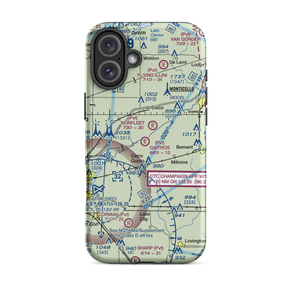 Gaitros STOL Airport (88IL) VFR Sectional  Tough iPhone Case iPhone 16 Plus model shown