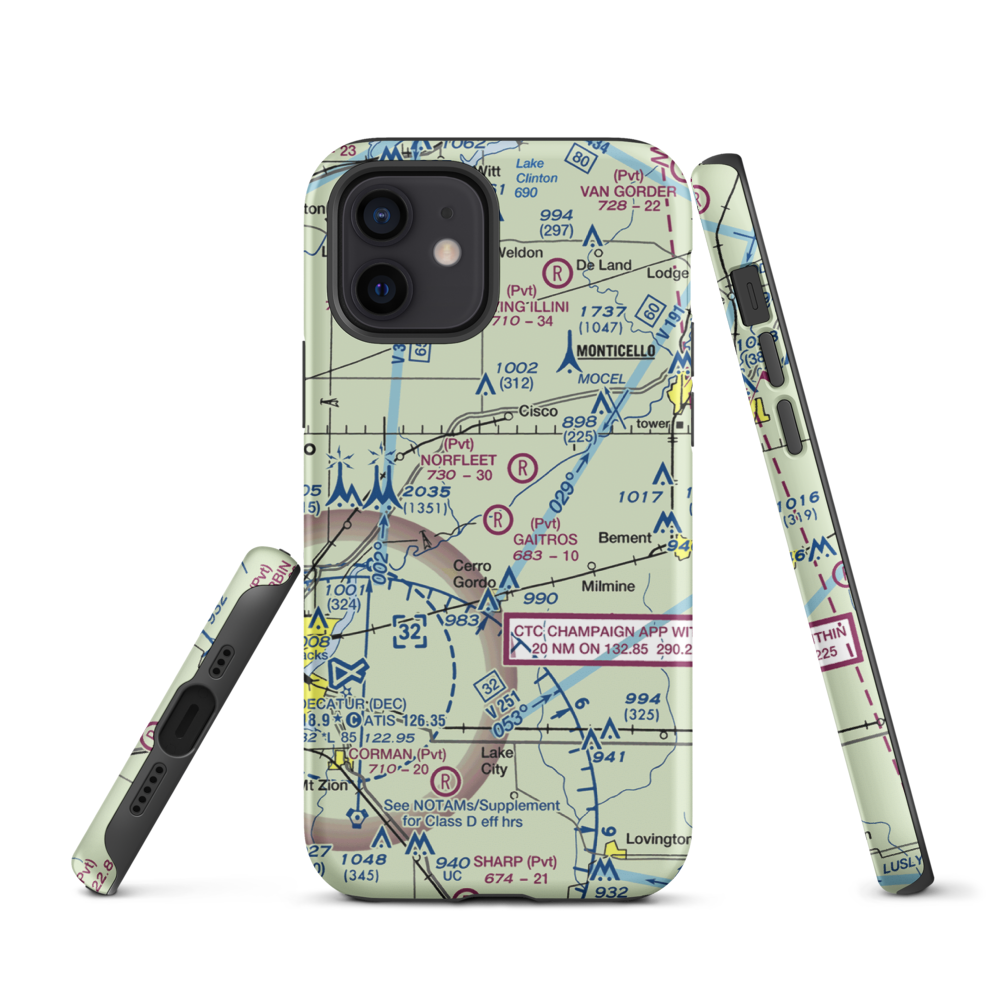Gaitros STOL Airport (88IL) VFR Sectional  Tough iPhone Case iPhone 12 model shown