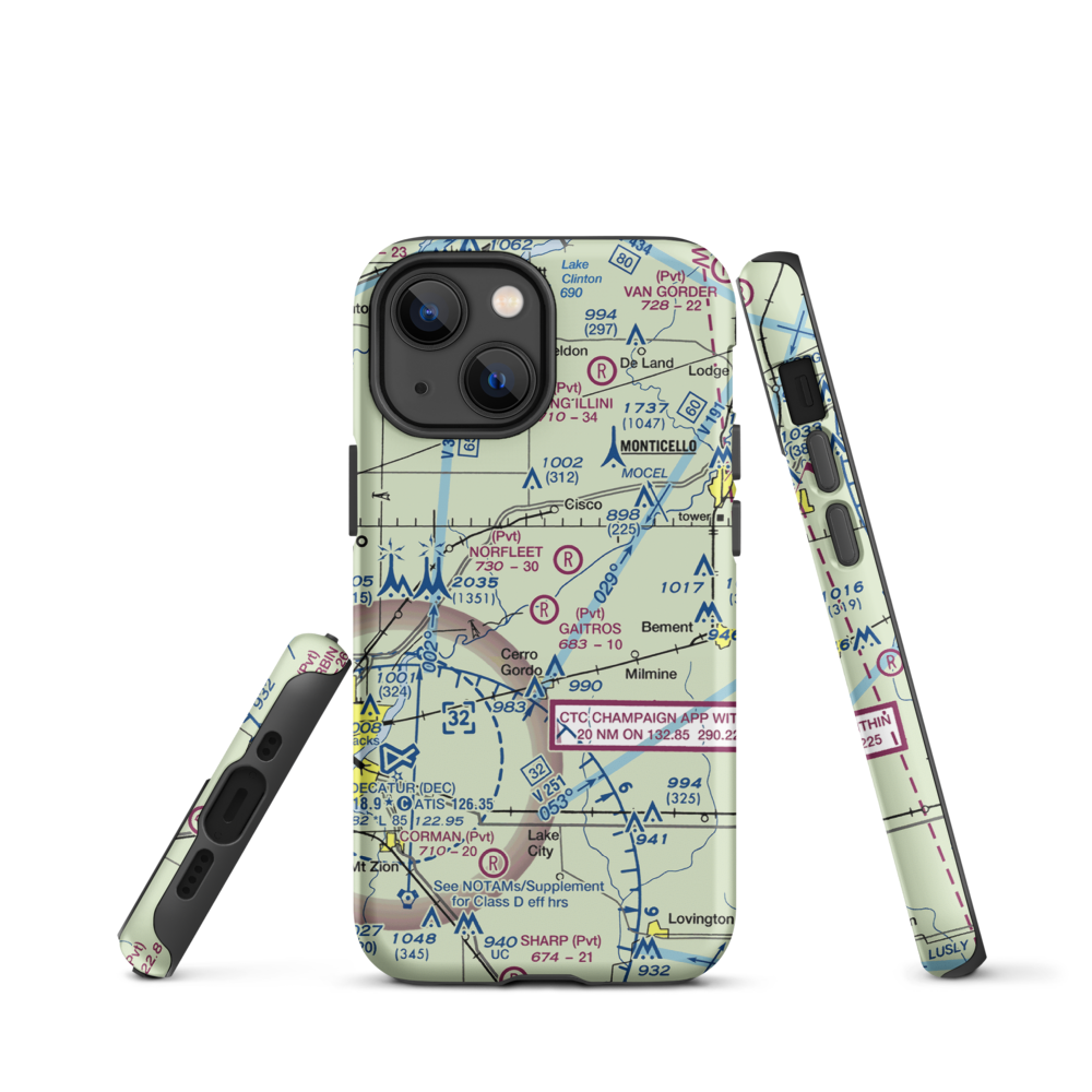 Gaitros STOL Airport (88IL) VFR Sectional  Tough iPhone Case iPhone 13 mini model shown
