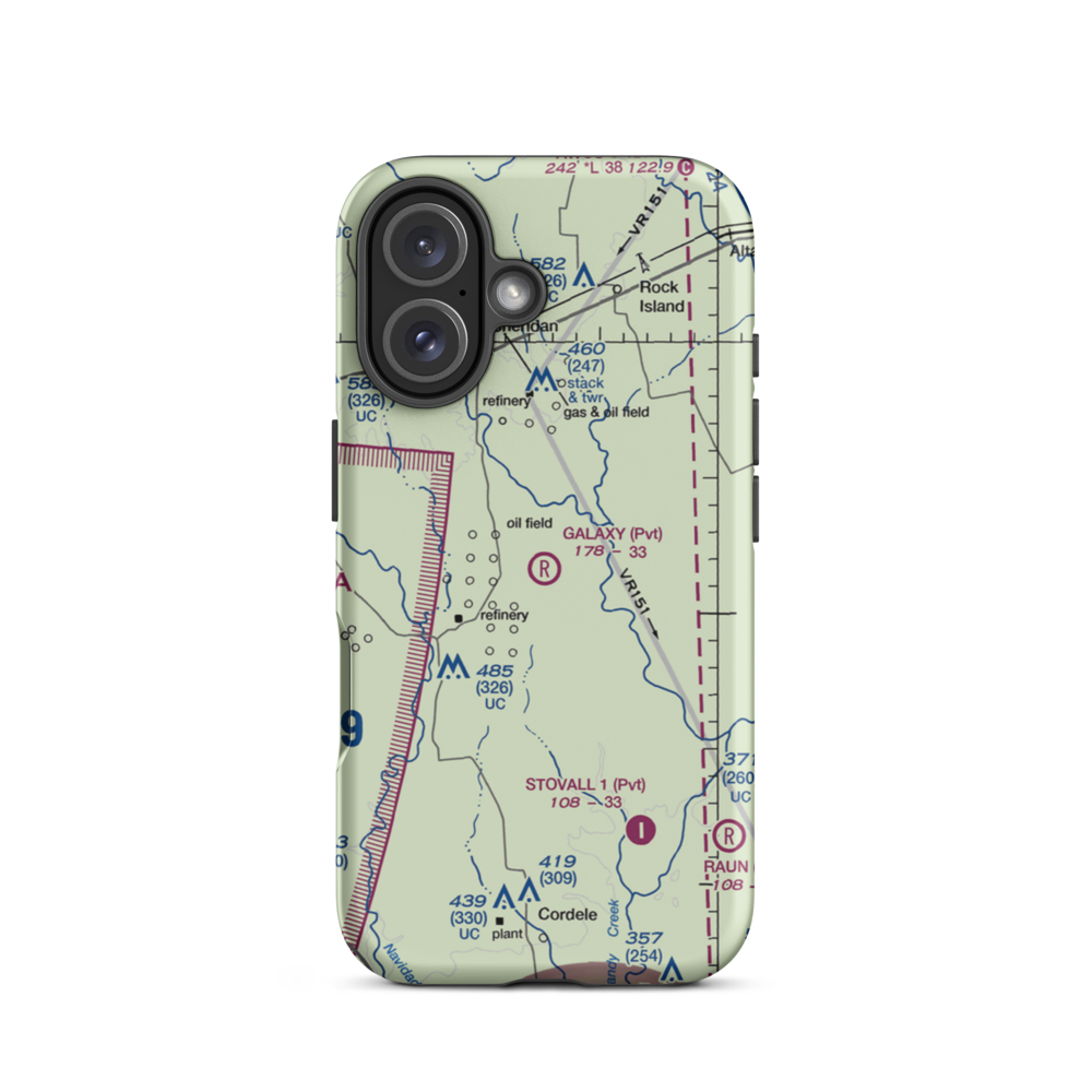 Galaxy Ranch Airport (72TS) VFR Sectional  Tough iPhone Case iPhone 16 model shown