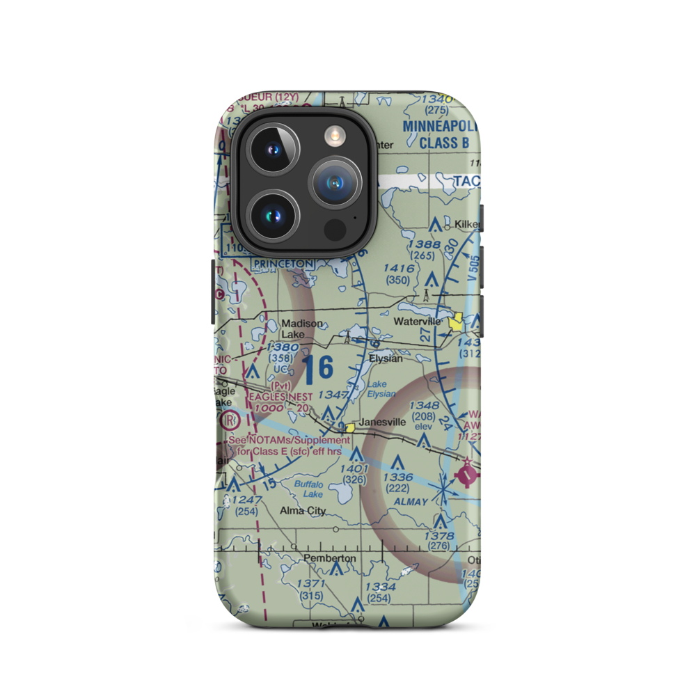 Galler's Airport (75MN) VFR Sectional  Tough iPhone Case iPhone 16 Pro model shown