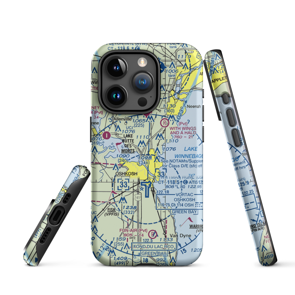 Gallinger Airport (51WI) VFR Sectional  Tough iPhone Case iPhone 15 Pro model shown