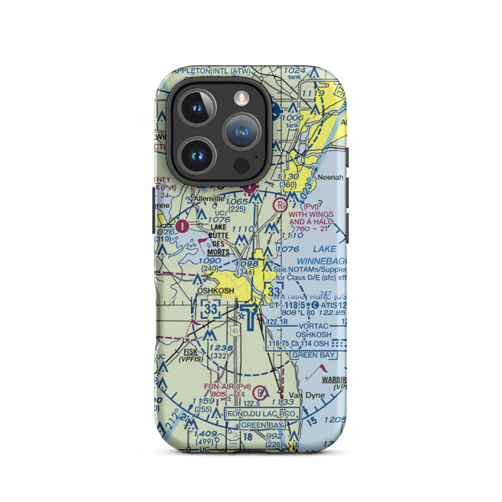 Gallinger Airport (51WI) VFR Sectional  Tough iPhone Case iPhone 16 Pro model shown