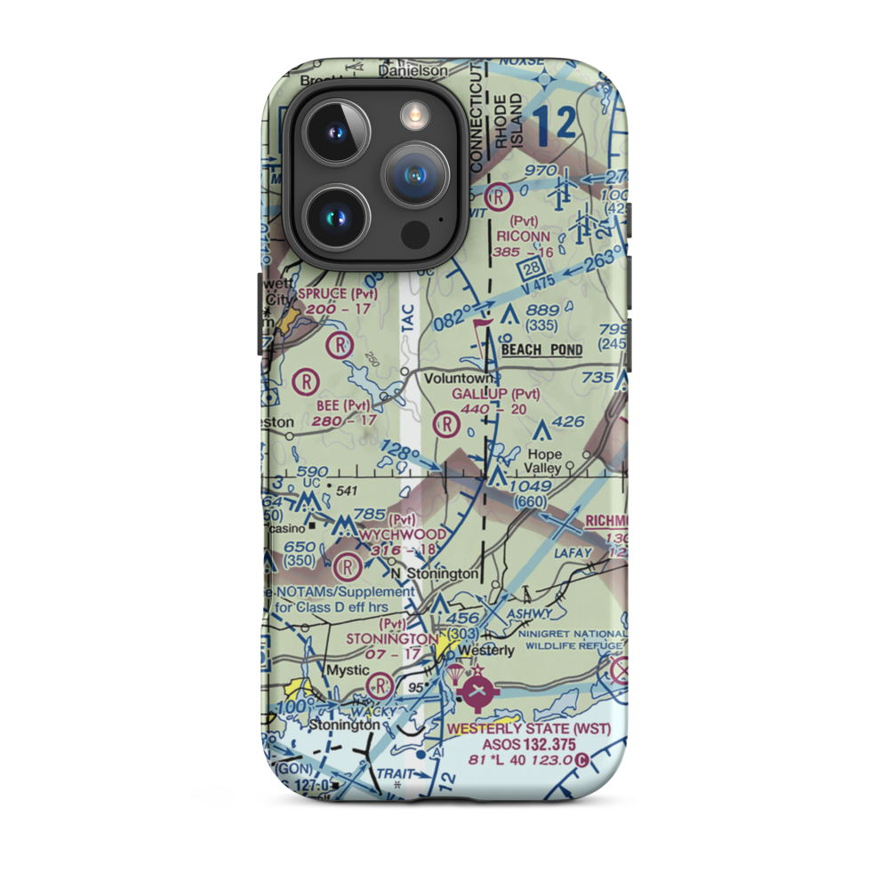 Gallup Farm Airport (CT32) VFR Sectional  Tough iPhone Case iPhone 16 Pro Max model shown