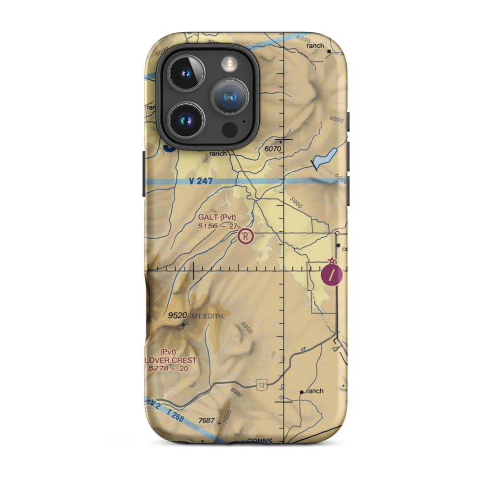 Galt Ranch Airport (58MT) VFR Sectional  Tough iPhone Case iPhone 16 Pro Max model shown