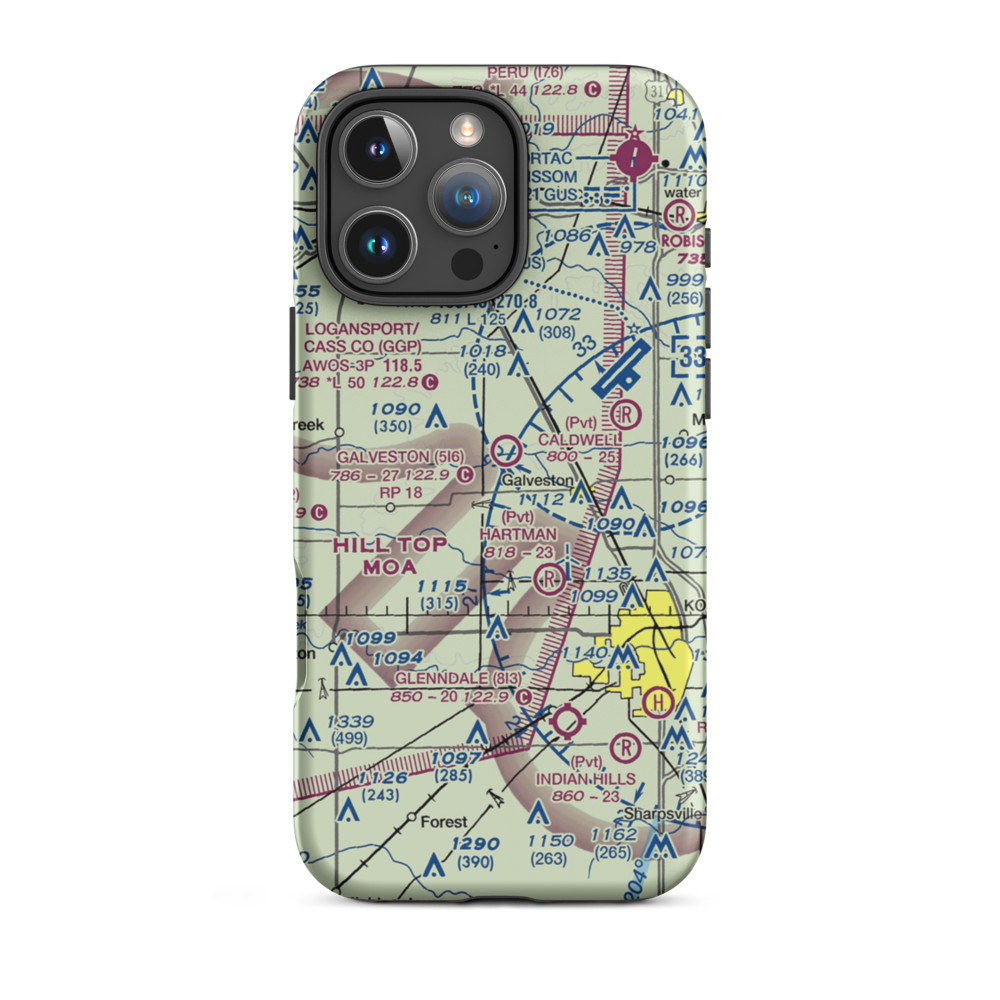Galveston Airport (5I6) VFR Sectional  Tough iPhone Case iPhone 16 Pro Max model shown