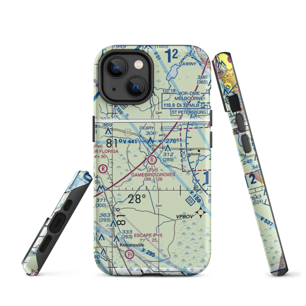Gamebird Groves Airstrip (FD74) VFR Sectional  Tough iPhone Case iPhone 14 model shown