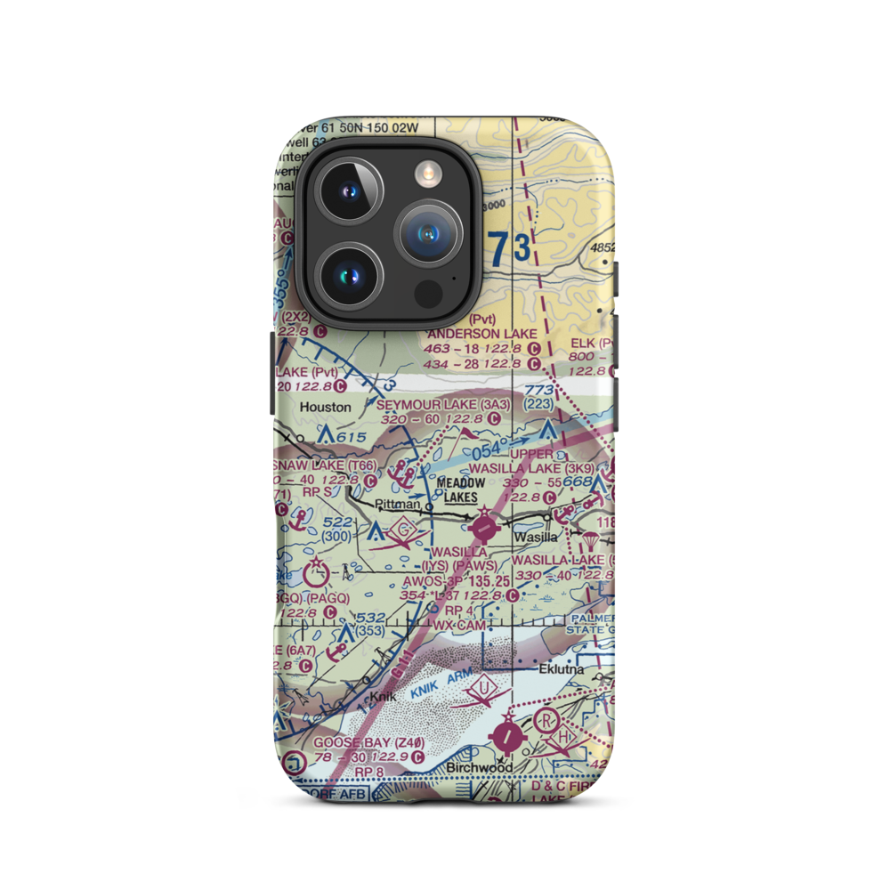 Gannon's Landing Airport (AK83) VFR Sectional  Tough iPhone Case iPhone 16 Pro model shown