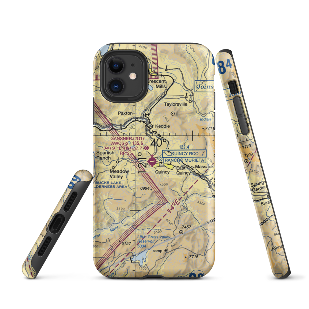 Gansner Field (2O1) VFR Sectional  Tough iPhone Case iPhone 11 model shown