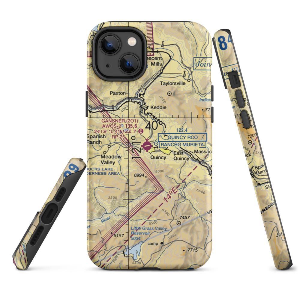 Gansner Field (2O1) VFR Sectional  Tough iPhone Case iPhone 14 Plus model shown