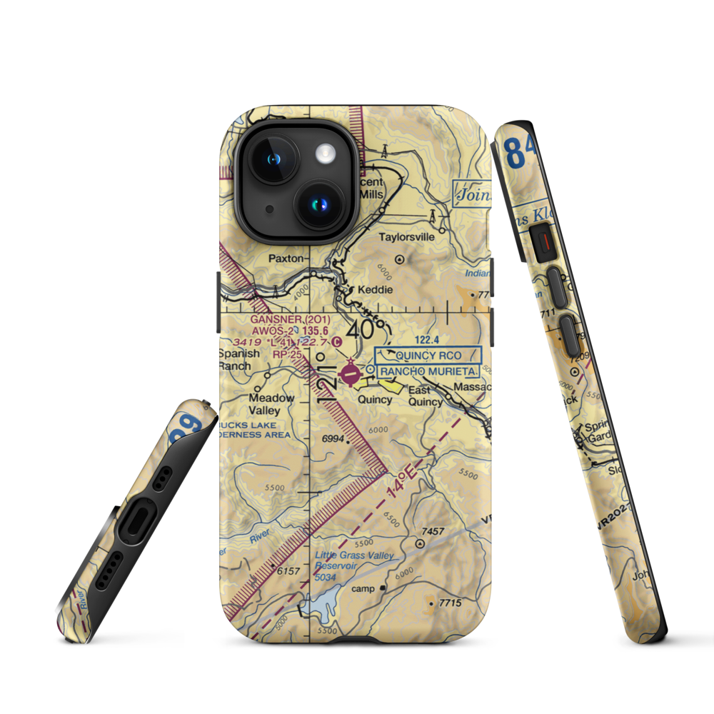 Gansner Field (2O1) VFR Sectional  Tough iPhone Case iPhone 15 model shown