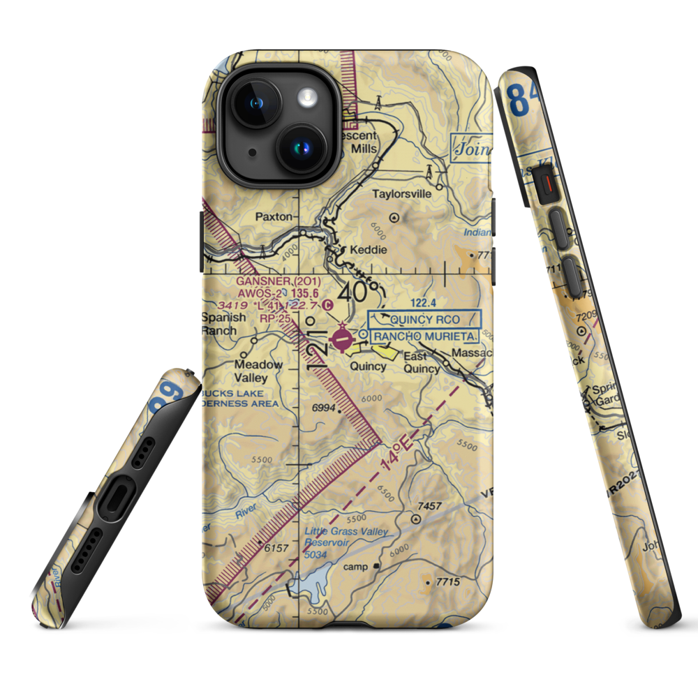 Gansner Field (2O1) VFR Sectional  Tough iPhone Case iPhone 15 Plus model shown