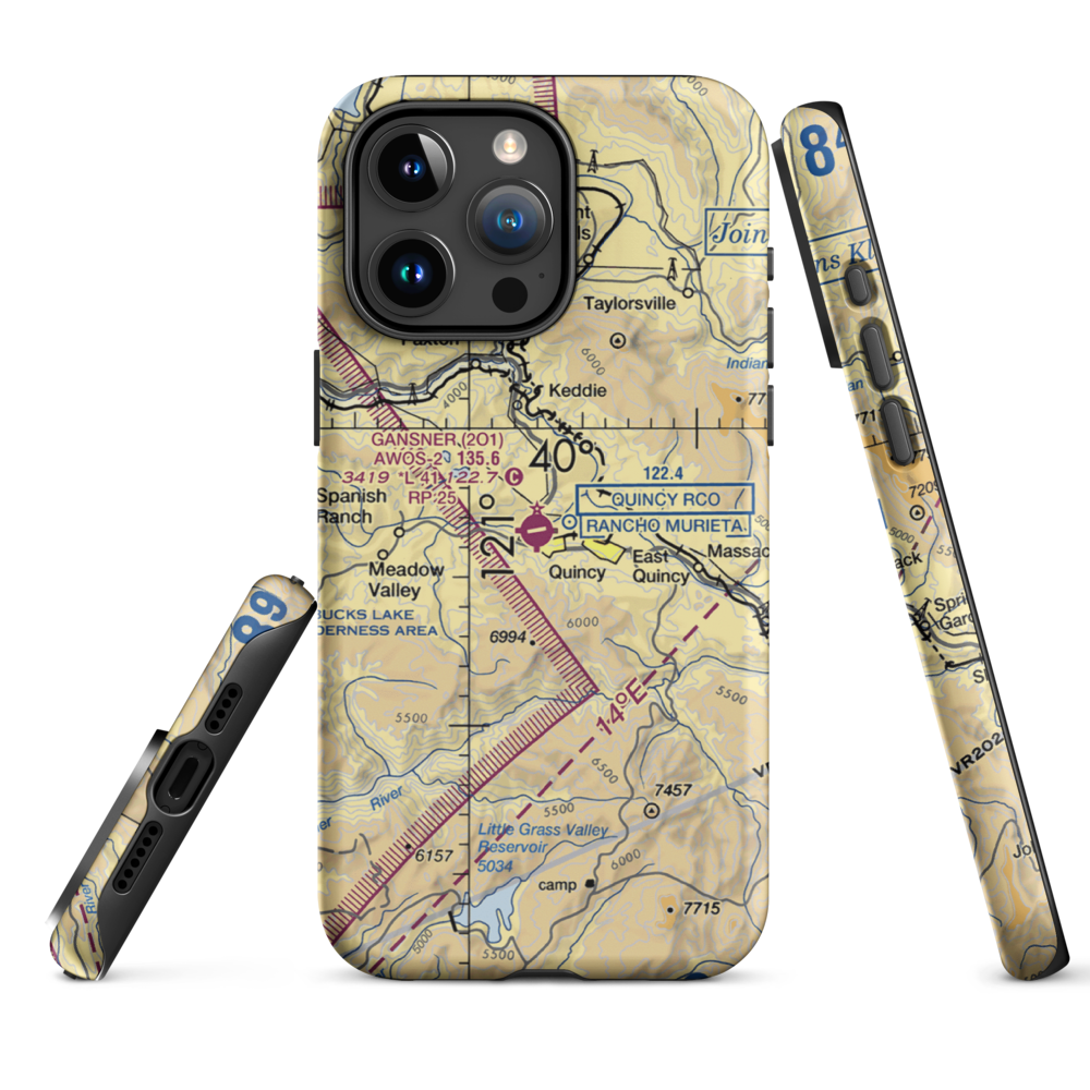 Gansner Field (2O1) VFR Sectional  Tough iPhone Case iPhone 15 Pro Max model shown