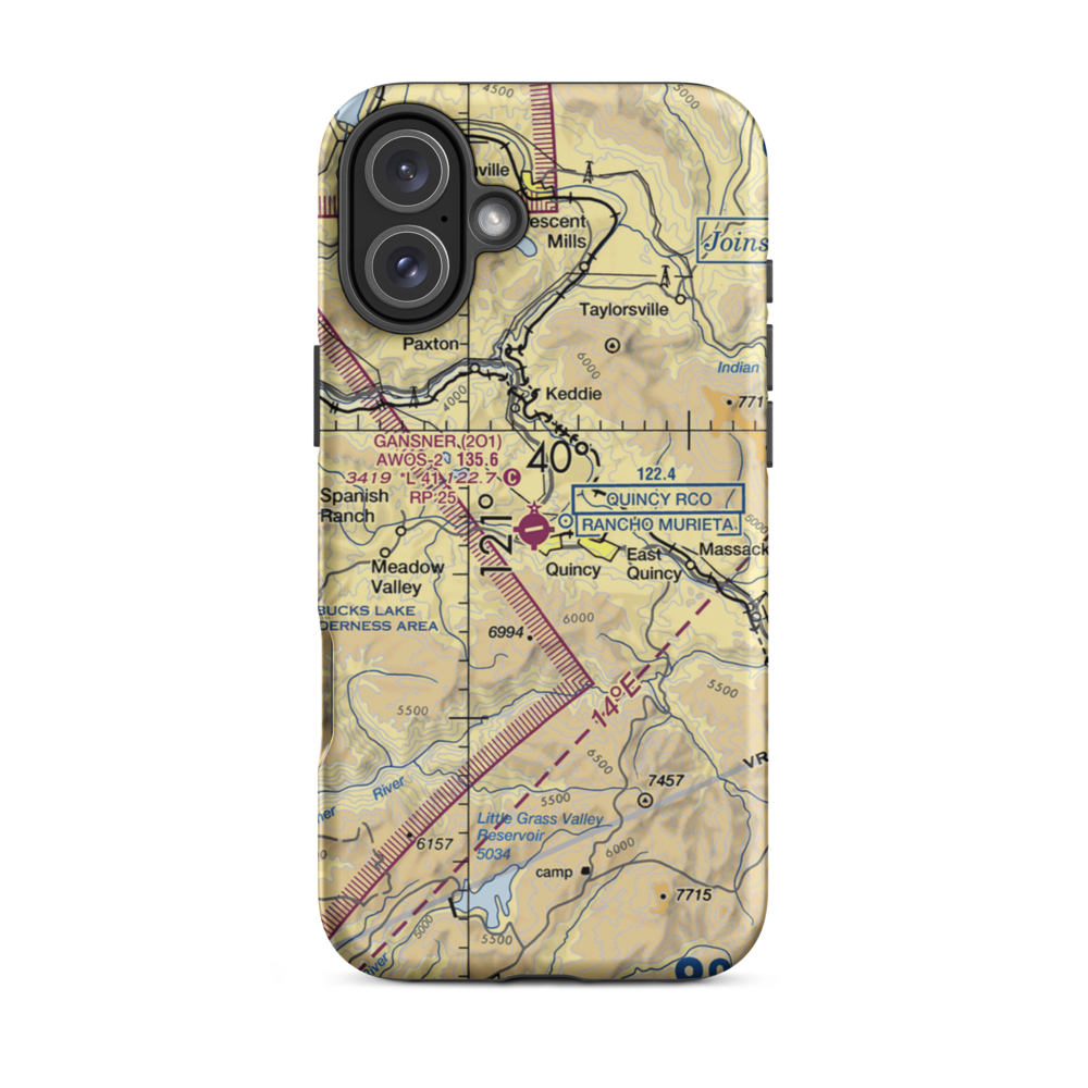 Gansner Field (2O1) VFR Sectional  Tough iPhone Case iPhone 16 Plus model shown