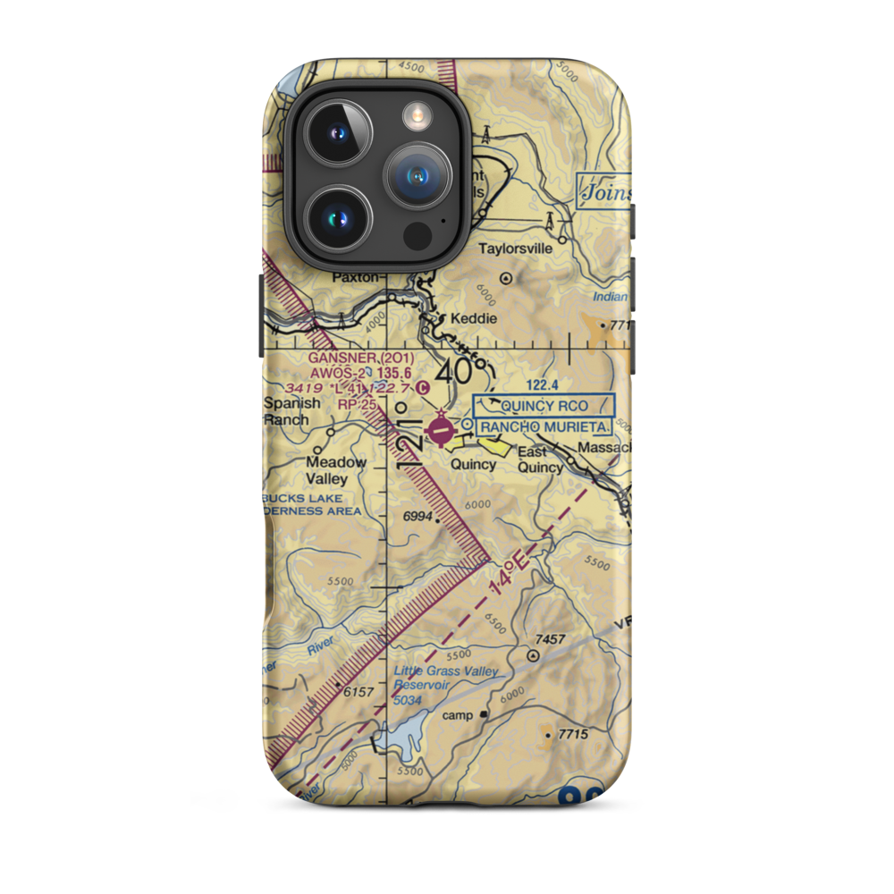 Gansner Field (2O1) VFR Sectional  Tough iPhone Case iPhone 16 Pro Max model shown