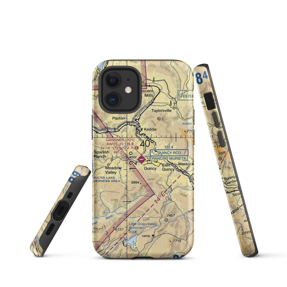 Gansner Field (2O1) VFR Sectional  Tough iPhone Case iPhone 12 mini model shown