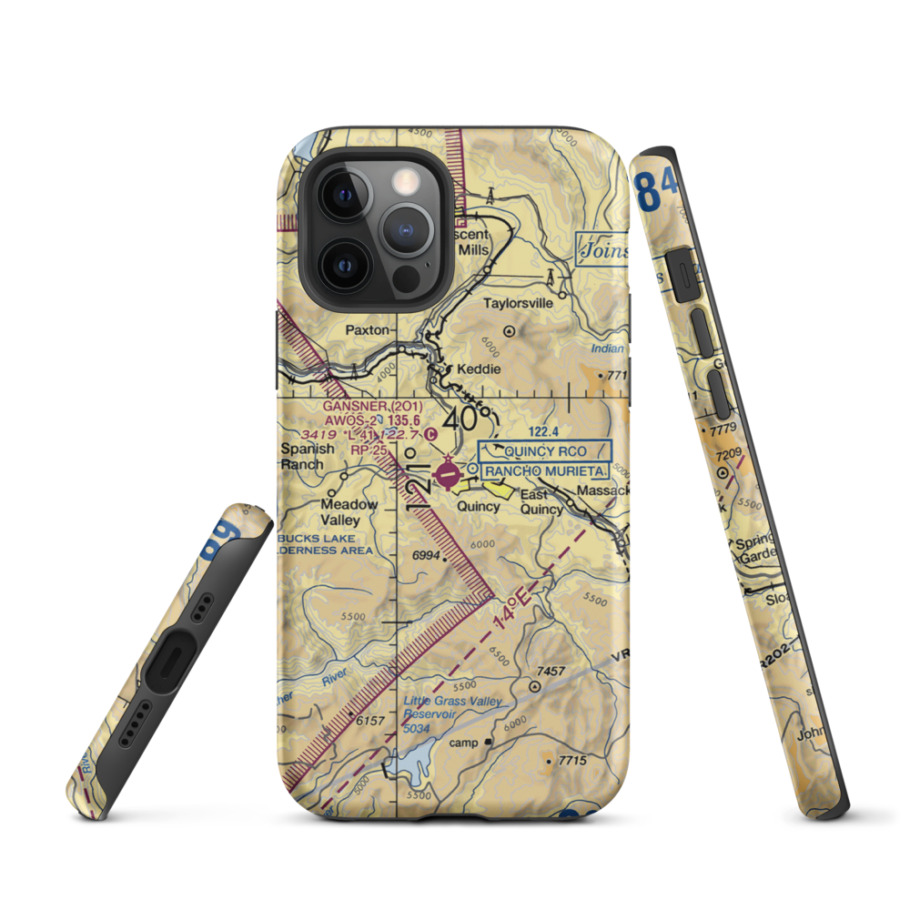 Gansner Field (2O1) VFR Sectional  Tough iPhone Case iPhone 12 Pro model shown