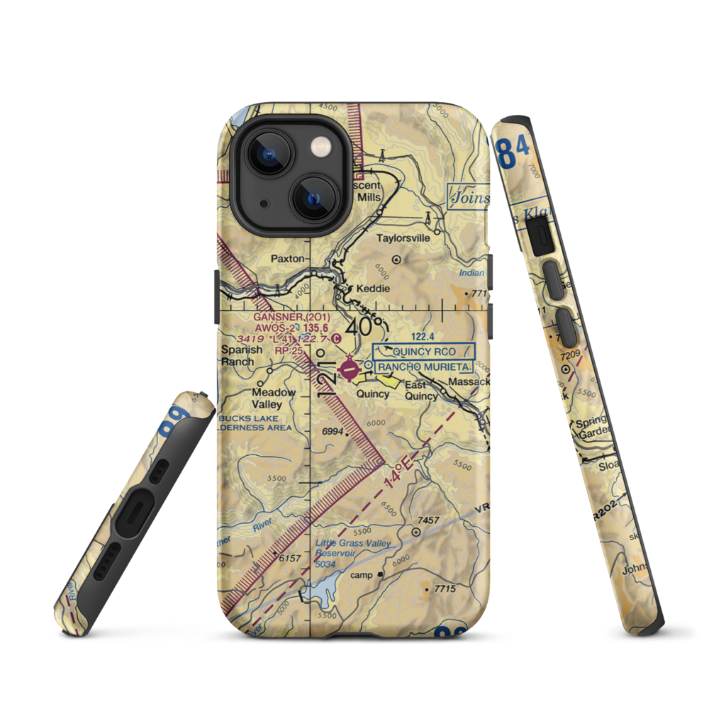 Gansner Field (2O1) VFR Sectional  Tough iPhone Case iPhone 13 model shown