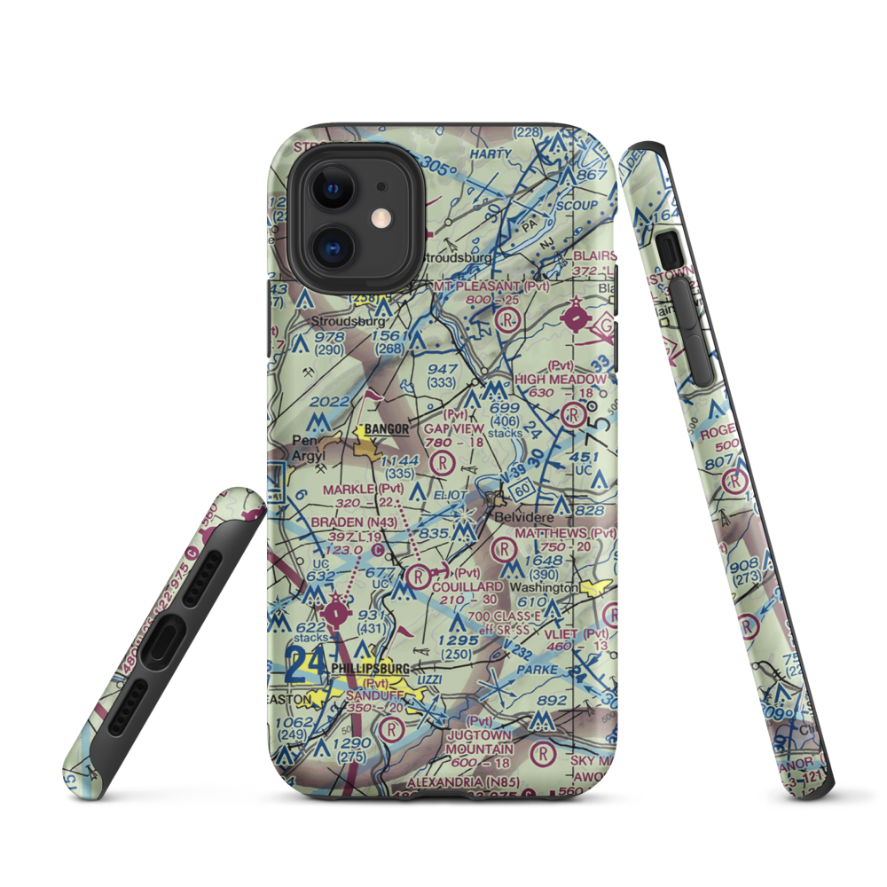 Gap View Airport (49PA) VFR Sectional  Tough iPhone Case iPhone 11 model shown