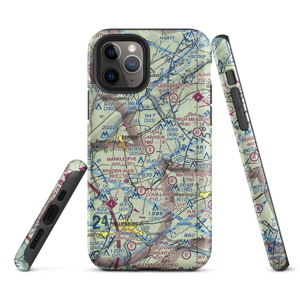 Gap View Airport (49PA) VFR Sectional  Tough iPhone Case iPhone 11 Pro model shown