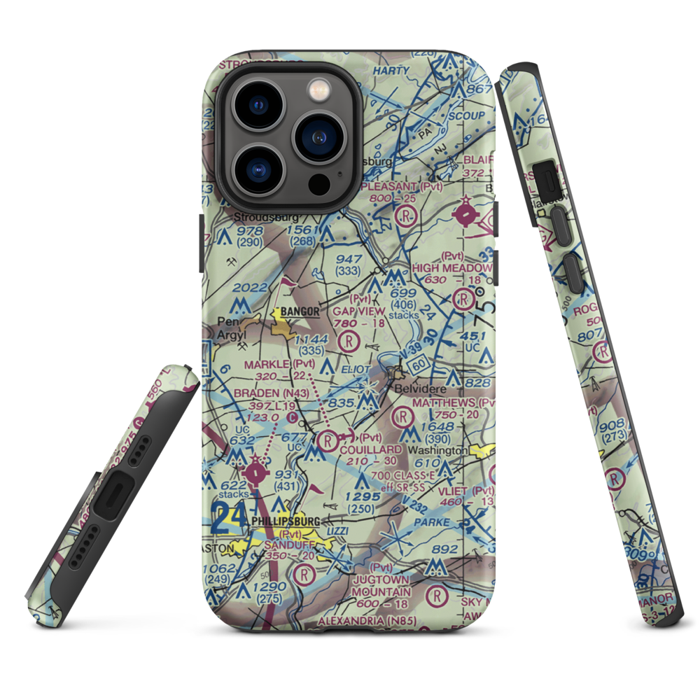 Gap View Airport (49PA) VFR Sectional  Tough iPhone Case iPhone 13 Pro Max model shown