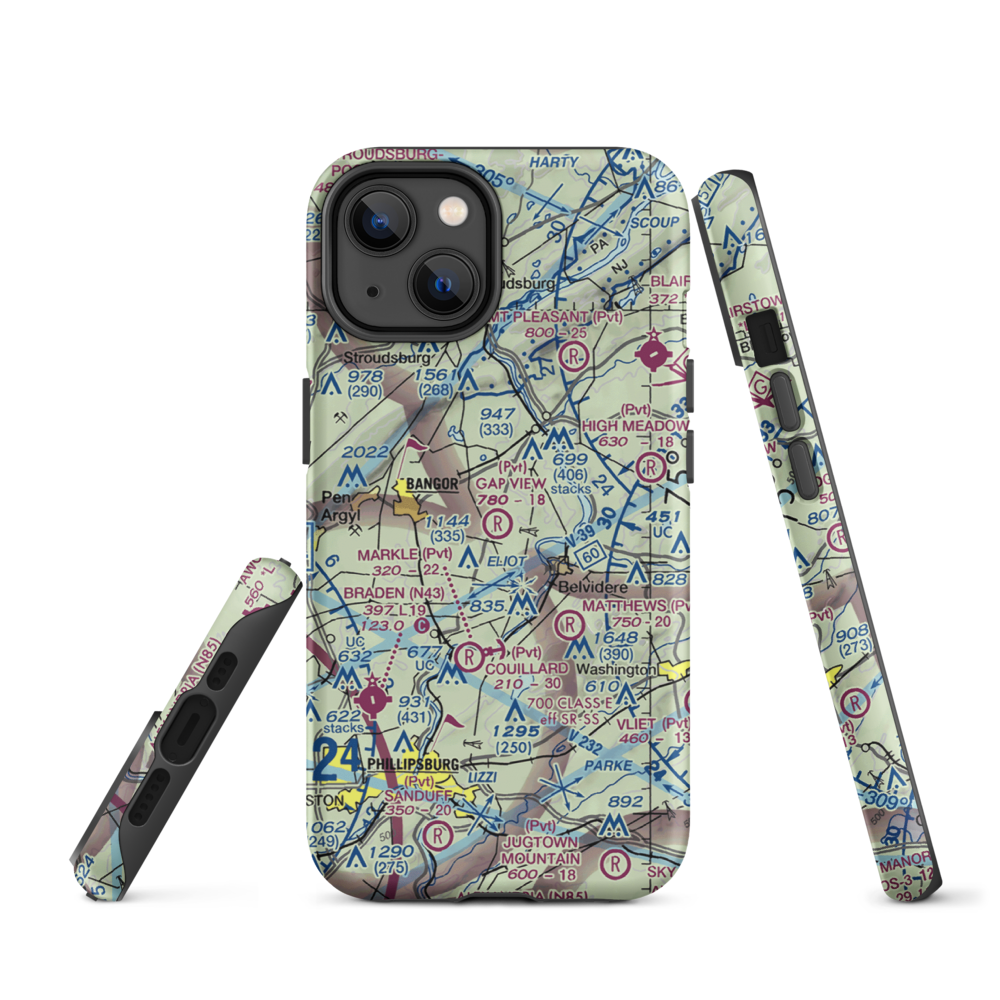 Gap View Airport (49PA) VFR Sectional  Tough iPhone Case iPhone 14 model shown