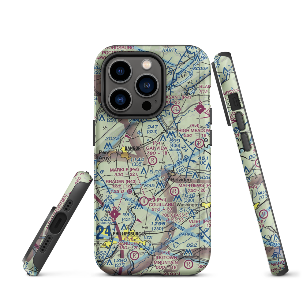 Gap View Airport (49PA) VFR Sectional  Tough iPhone Case iPhone 14 Pro model shown