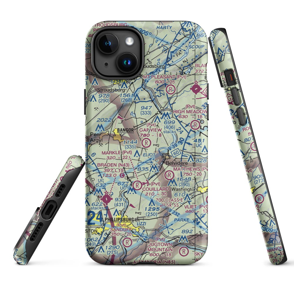 Gap View Airport (49PA) VFR Sectional  Tough iPhone Case iPhone 15 Plus model shown