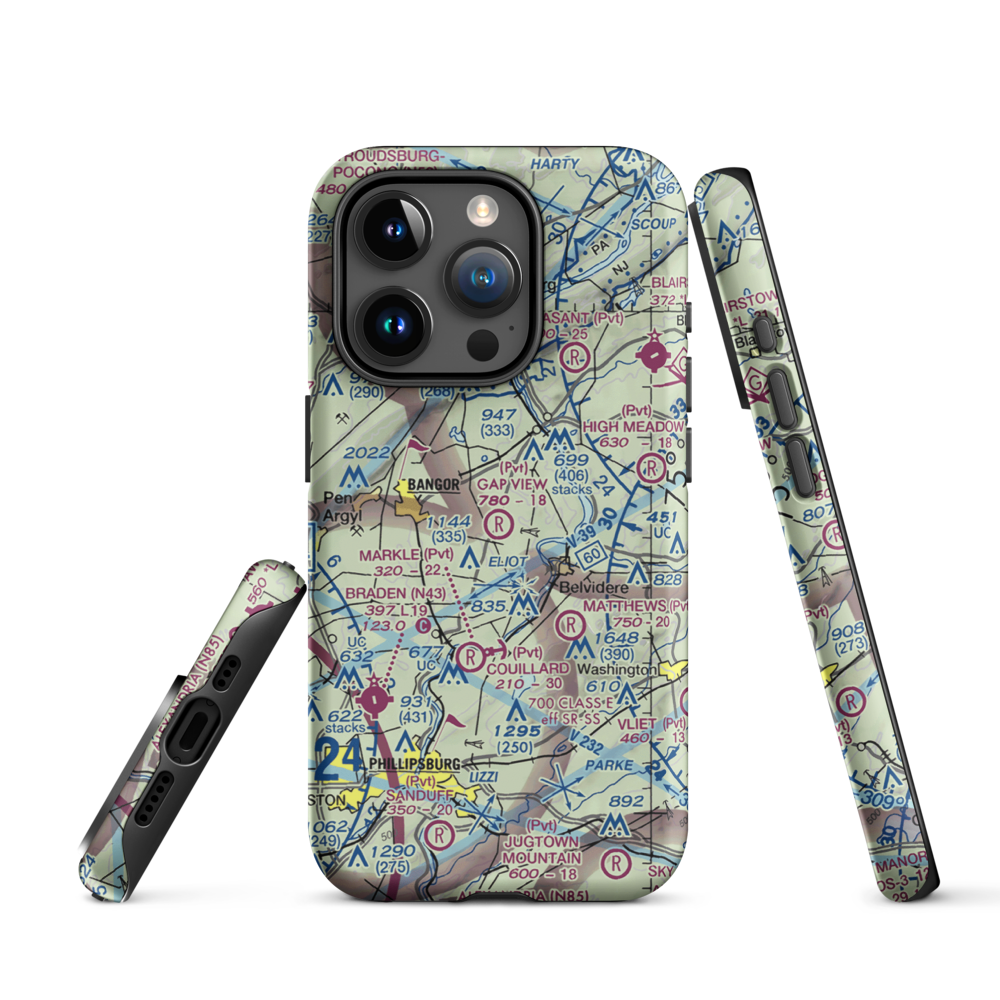 Gap View Airport (49PA) VFR Sectional  Tough iPhone Case iPhone 15 Pro model shown