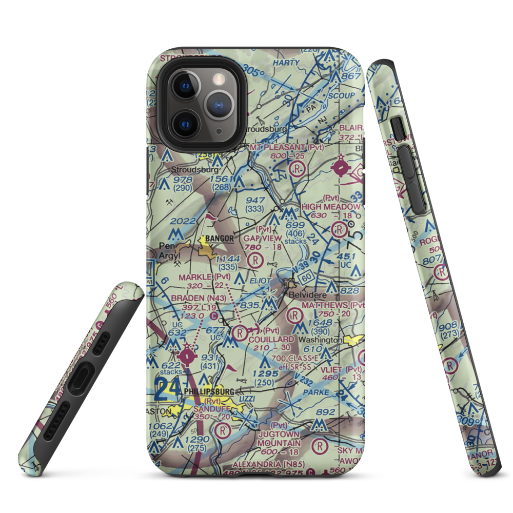 Gap View Airport (49PA) VFR Sectional  Tough iPhone Case iPhone 11 Pro Max model shown