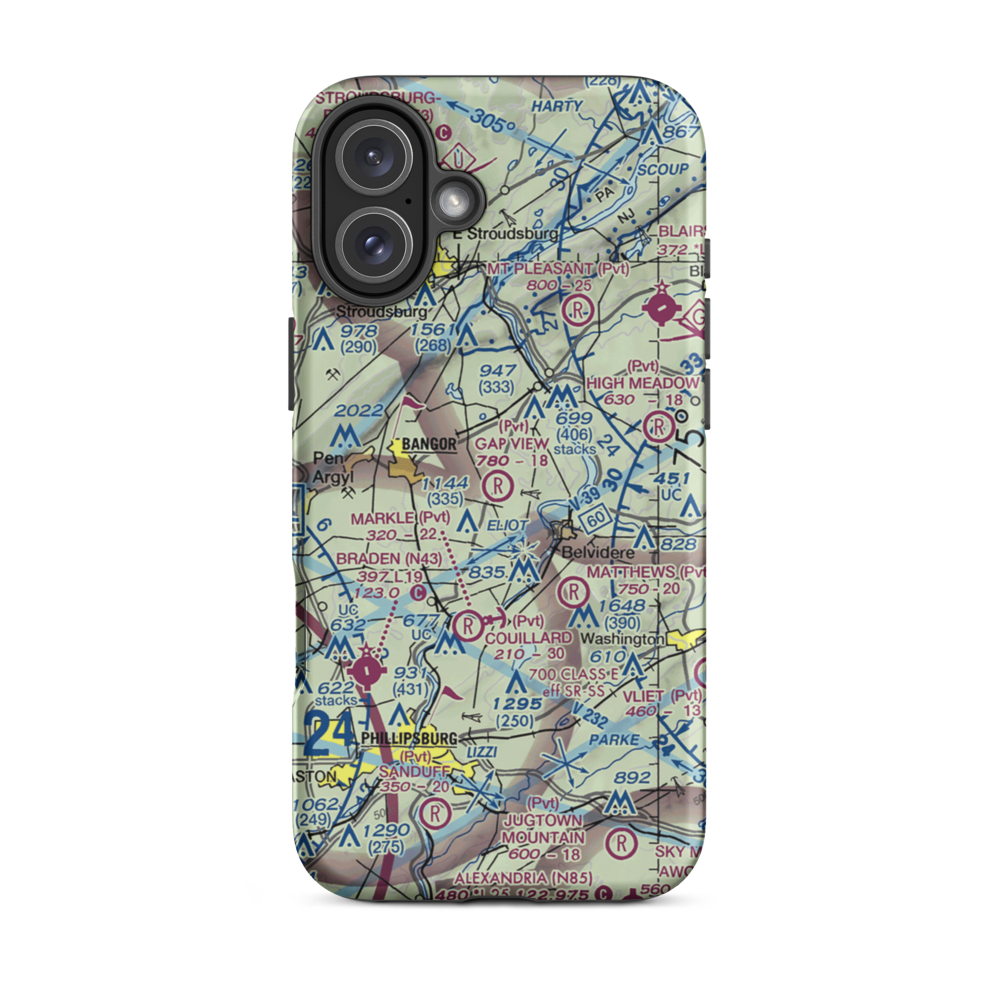 Gap View Airport (49PA) VFR Sectional  Tough iPhone Case iPhone 16 Plus model shown
