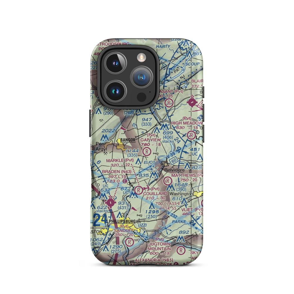 Gap View Airport (49PA) VFR Sectional  Tough iPhone Case iPhone 16 Pro model shown