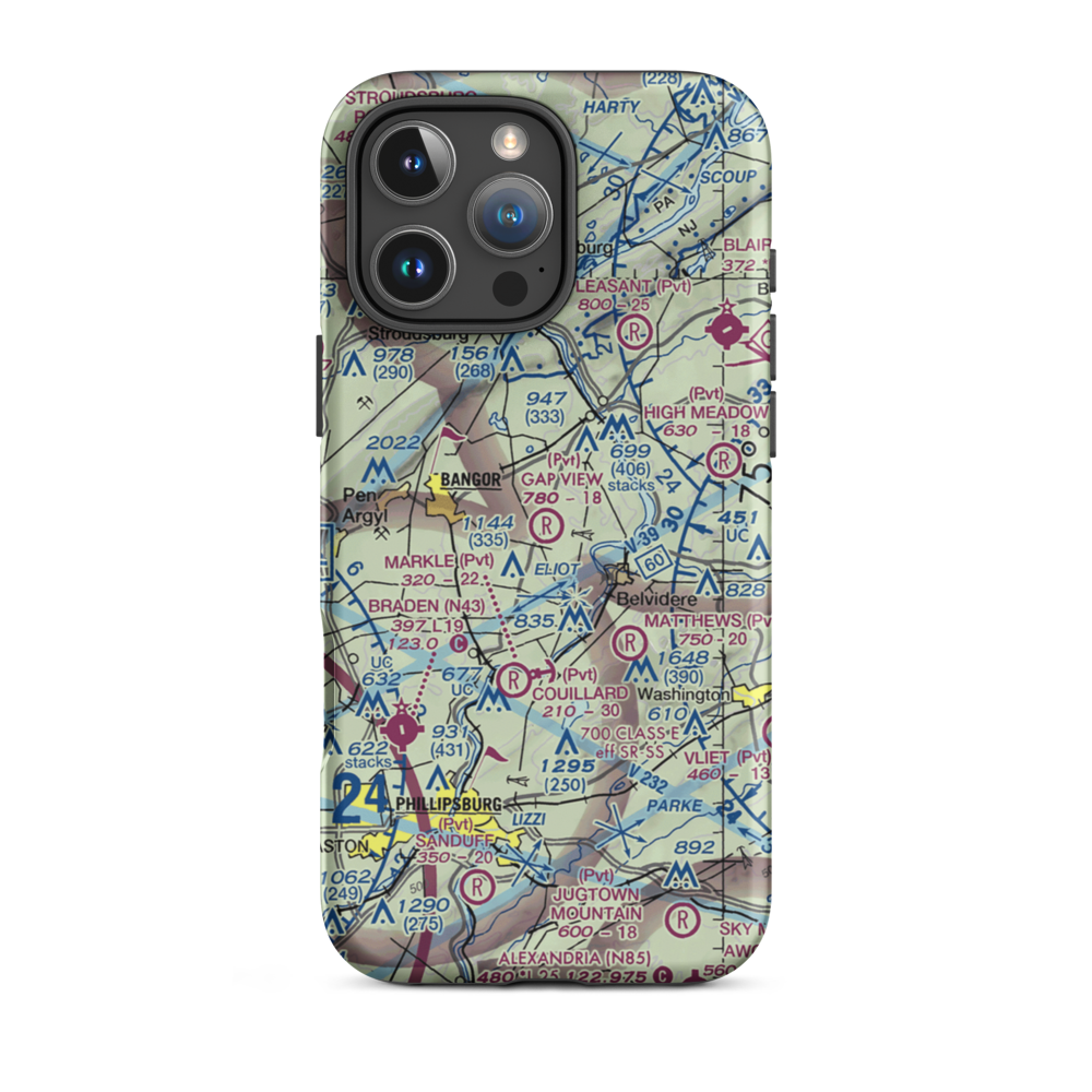 Gap View Airport (49PA) VFR Sectional  Tough iPhone Case iPhone 16 Pro Max model shown
