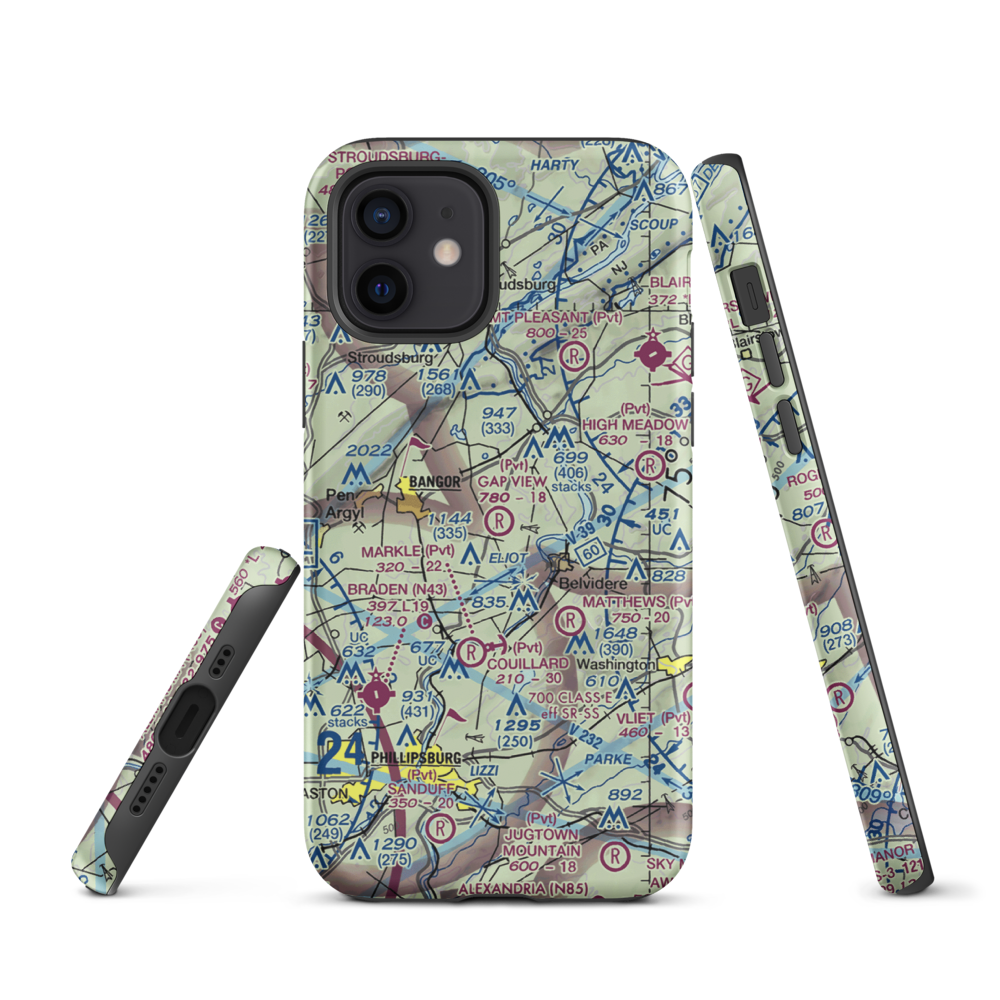Gap View Airport (49PA) VFR Sectional  Tough iPhone Case iPhone 12 model shown