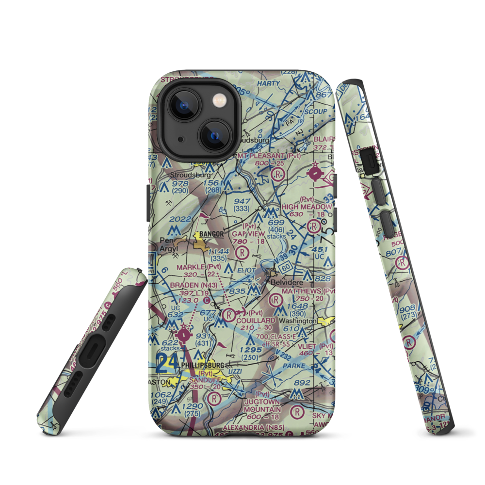Gap View Airport (49PA) VFR Sectional  Tough iPhone Case iPhone 13 model shown