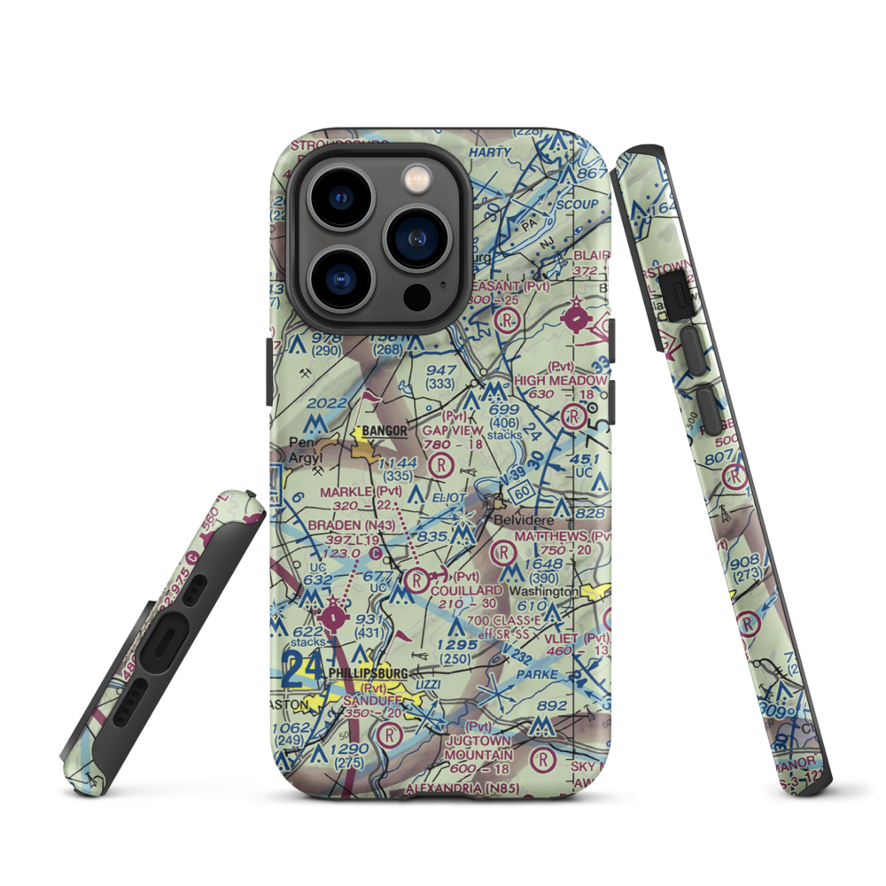 Gap View Airport (49PA) VFR Sectional  Tough iPhone Case iPhone 13 Pro model shown