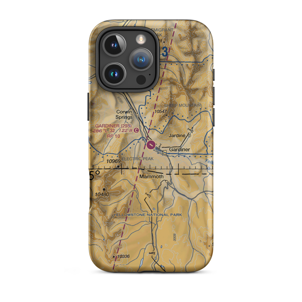 Gardiner Airport (29S) VFR Sectional  Tough iPhone Case iPhone 16 Pro Max model shown