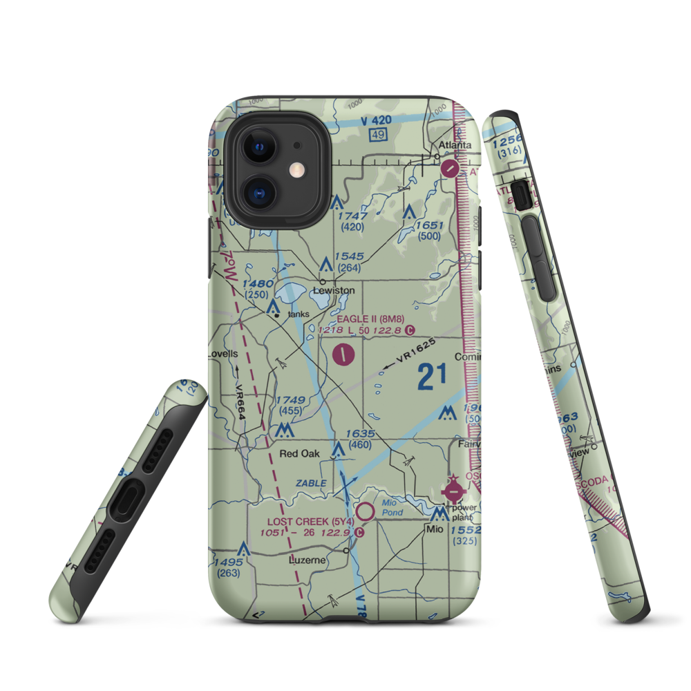 Garland Airport (8M8) VFR Sectional  Tough iPhone Case iPhone 11 model shown
