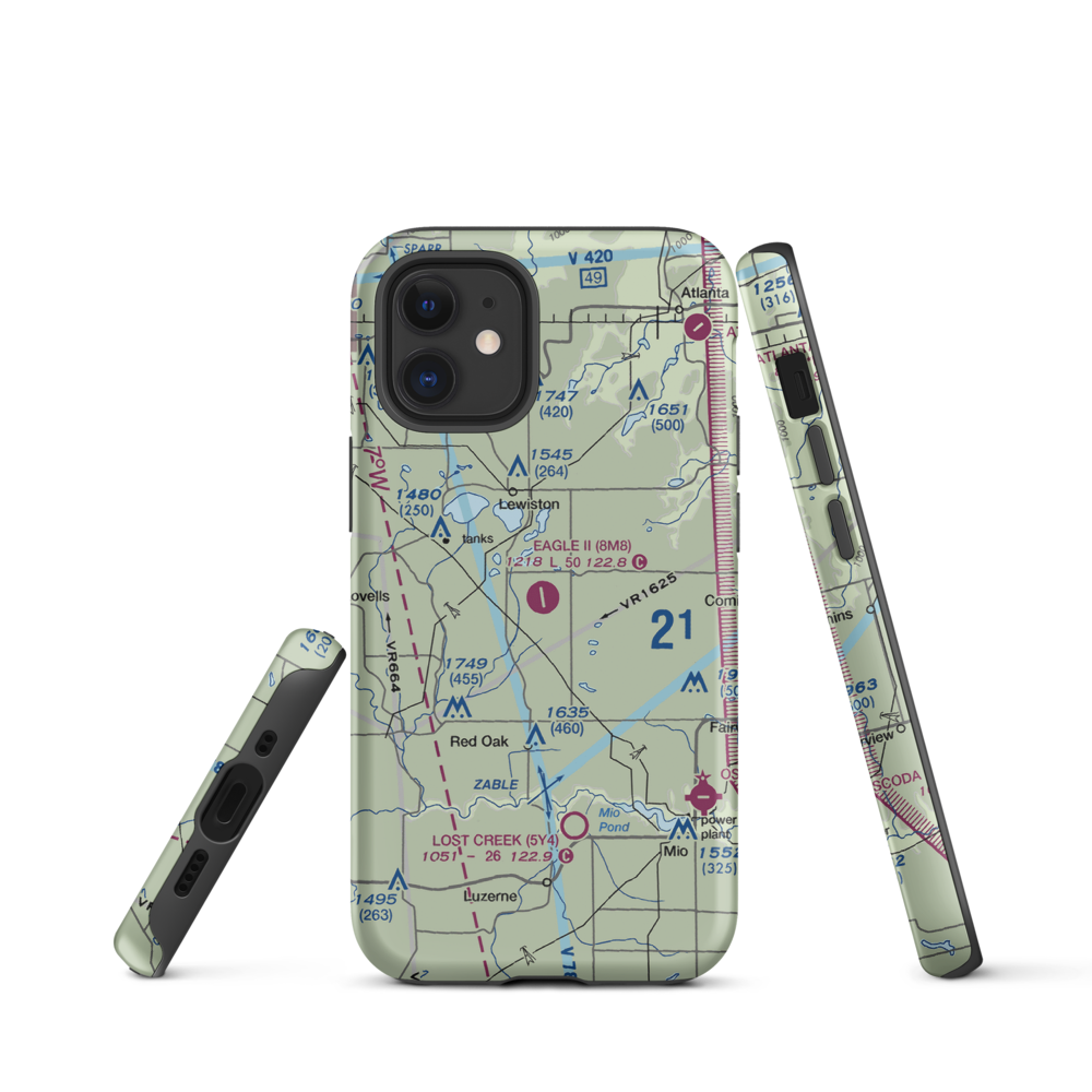 Garland Airport (8M8) VFR Sectional  Tough iPhone Case iPhone 12 mini model shown