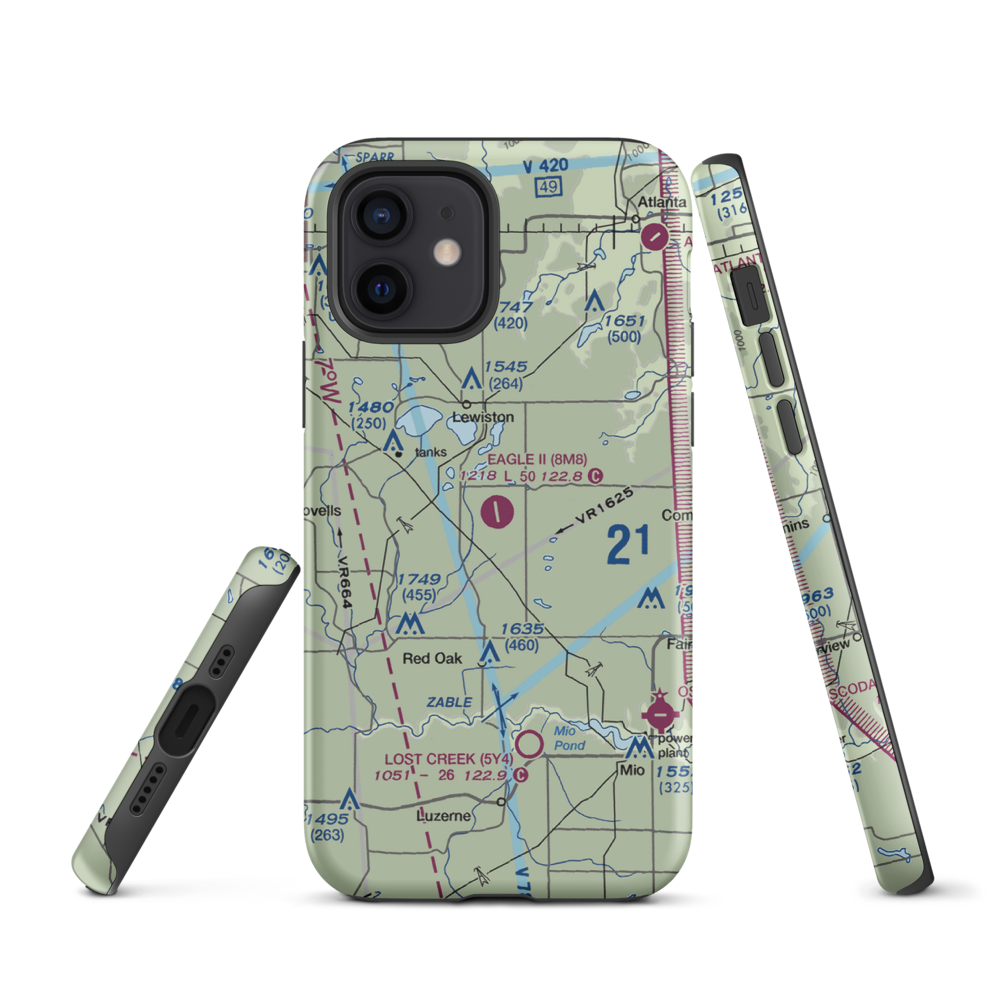 Garland Airport (8M8) VFR Sectional  Tough iPhone Case iPhone 12 model shown