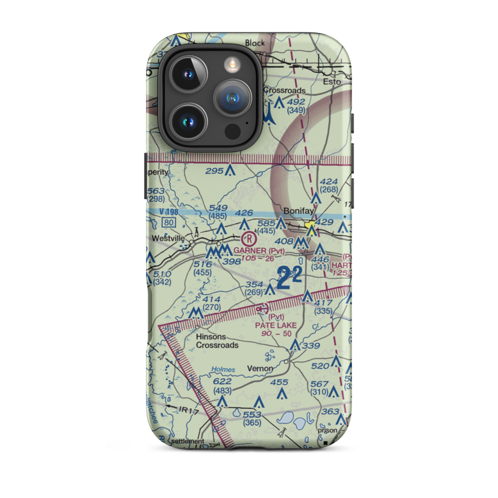Garnair Airport (FA55) VFR Sectional  Tough iPhone Case iPhone 16 Pro Max model shown