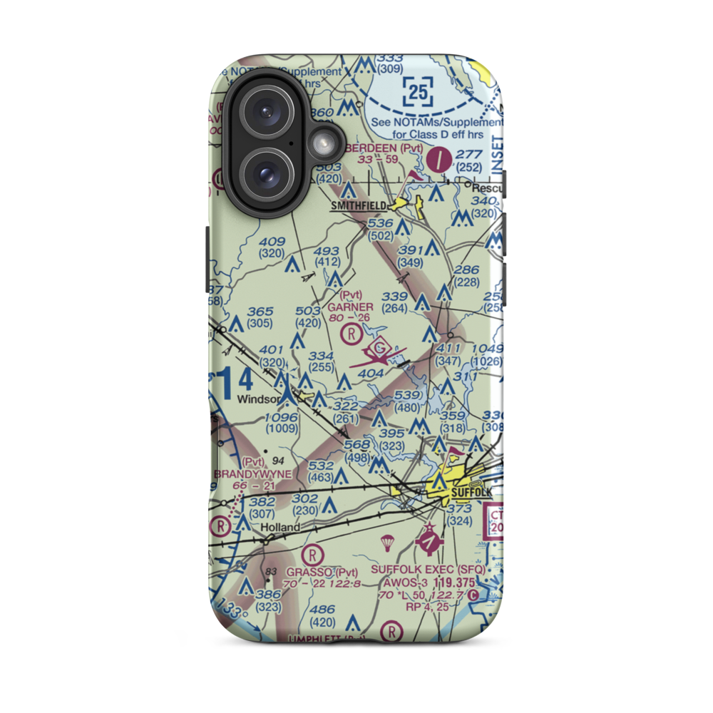 Garner Airport (3VA8) VFR Sectional  Tough iPhone Case iPhone 16 Plus model shown