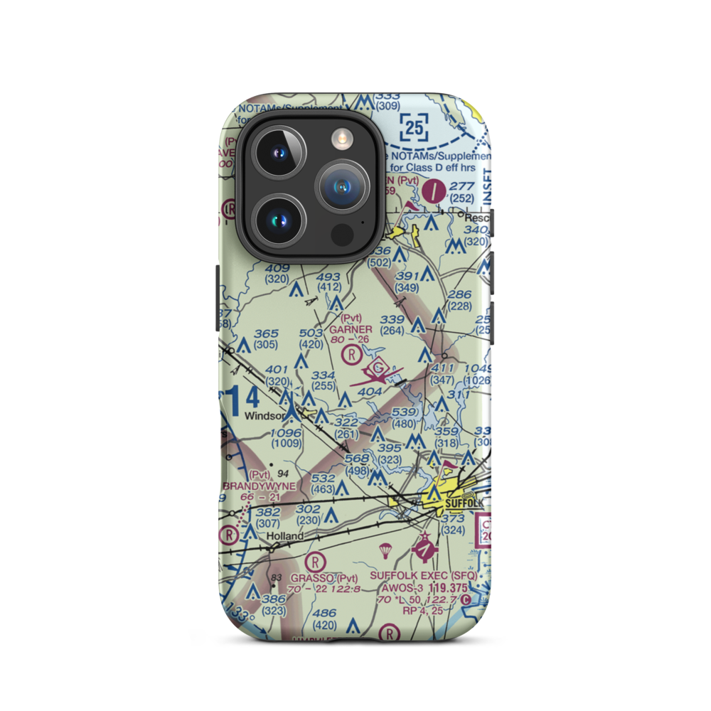 Garner Airport (3VA8) VFR Sectional  Tough iPhone Case iPhone 16 Pro model shown